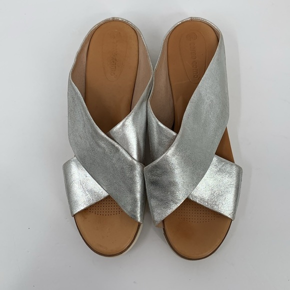 Corso Como Bilanka criss cross wedge platform slide mule shoe metallic women 12 - Picture 6 of 7